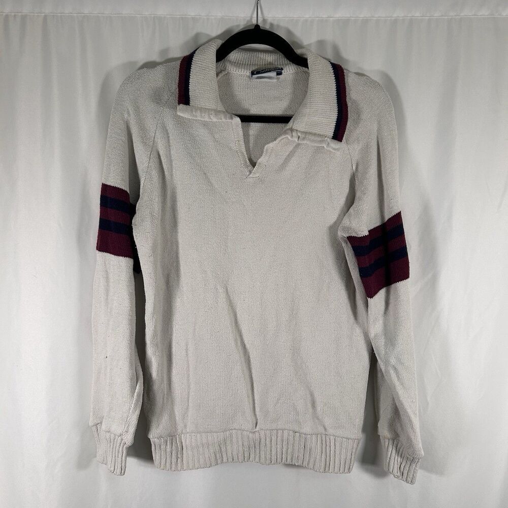 Canterbury of New Zeland Sweater Men's Large Ivory Vneck Long Sleeve Knit